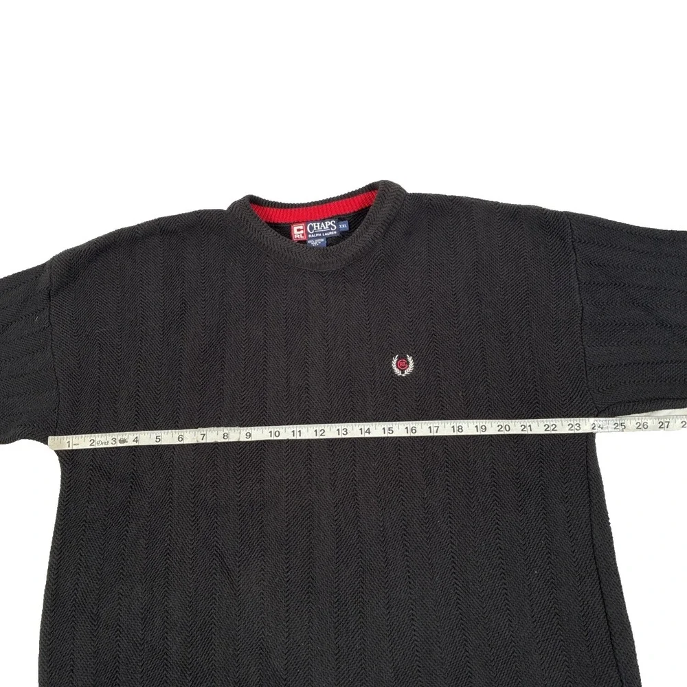 Vintage Mens Chaps‎ Ralph Lauren Knit Heavy Sweater Size XXL Cotton Made In USA